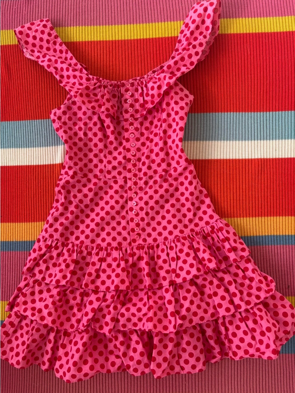Betsey Johnson Pink Dress with Red Polka Dots